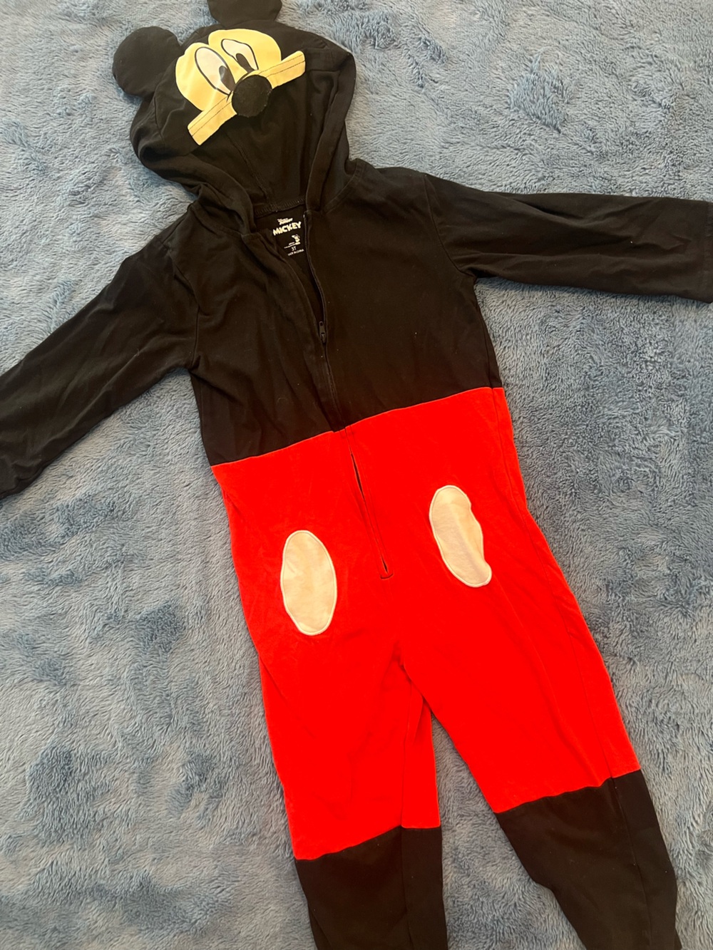 Disney Mickey Mouse Black Red Hooded Jumpsuit Halloween Costume